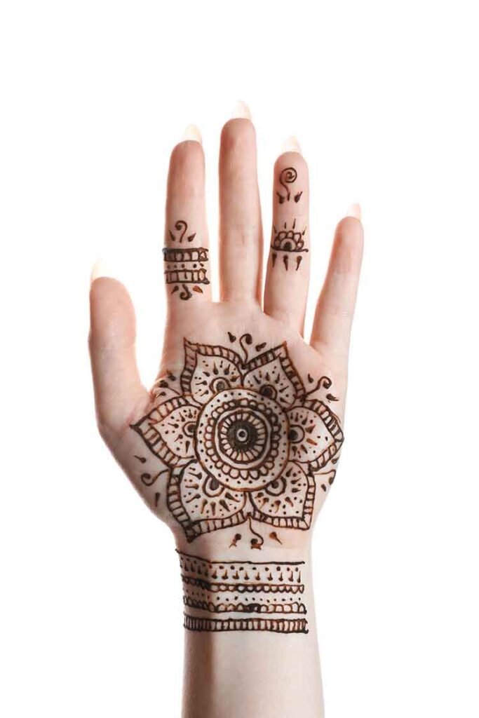 Simple Mehndi Designs For Front Hands 683X1024